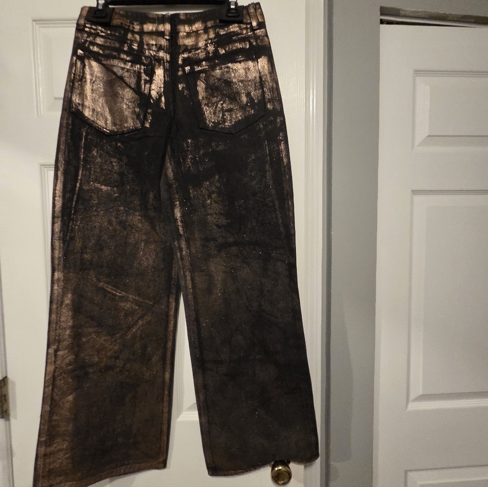 NWT- Gianni Bini Metallic Bronze High-Rise Pants - Picture 13 of 13